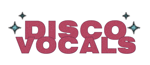 Disco Vocals text with sparkling stars design.