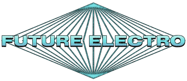 Future Electro logo with geometric lines and futuristic design.