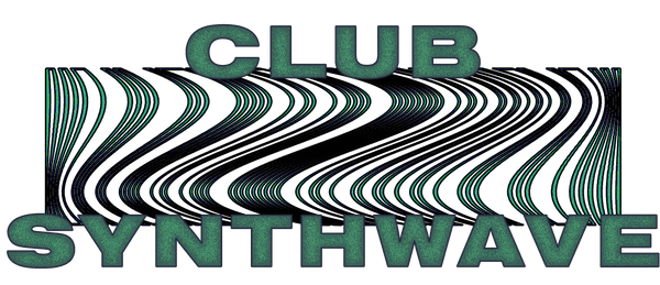 Club Synthwave logo with wavy lines background