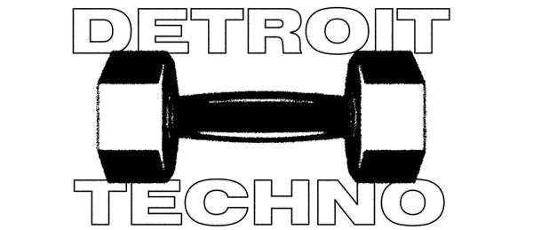 Detroit Techno logo with barbell design.