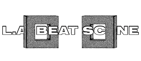 LA Beat Scene logo with black text on a transparent background.
