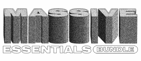 Massive Essentials Bundle cover featuring electronic music graphics.