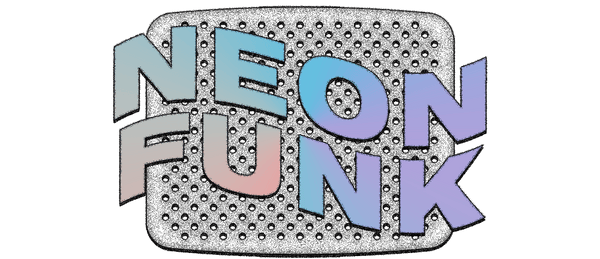 Neon Funk logo with bold, colorful gradient text.