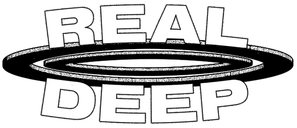 Real Deep logo with analogue sound wave design.