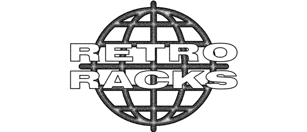 Retro Racks logo featuring a stylized globe design.