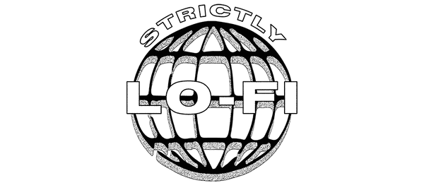 Strictly Lo-Fi logo design featuring a globe motif.