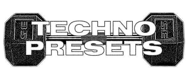 Techno Presets logo in bold black text.