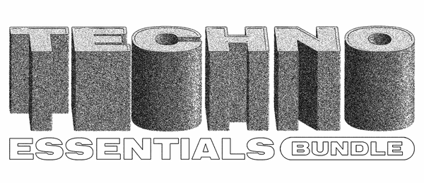 Techno Essentials Bundle packaging with volume bars and techno themes.